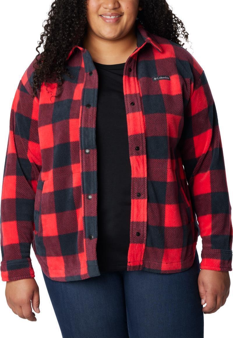 Benton Springs Shirt Jacket - Plus - Womens - Red Lily Check Print 3