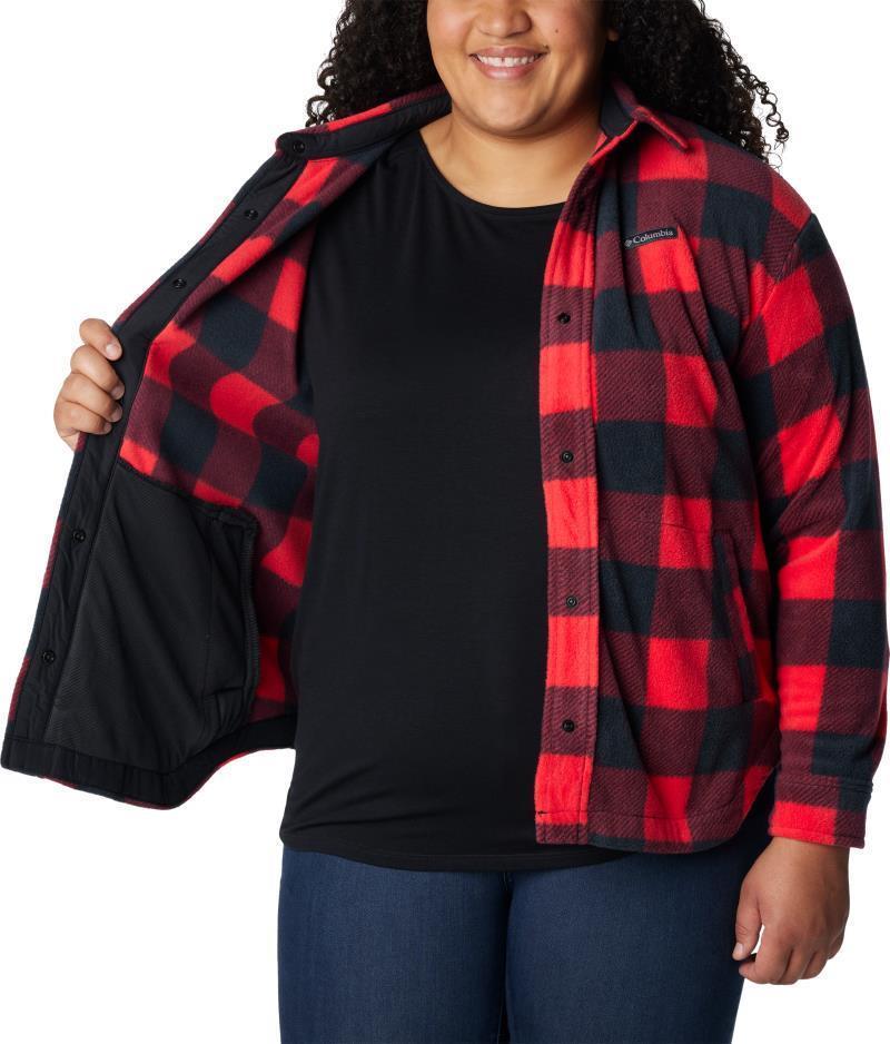Benton Springs Shirt Jacket - Plus - Womens - Red Lily Check Print 4