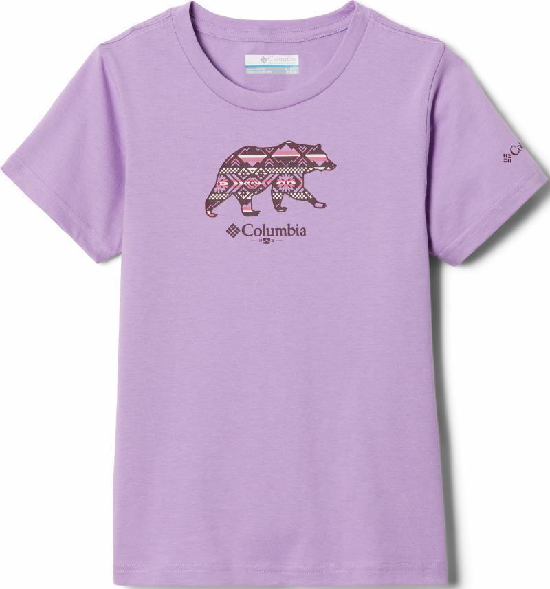 Bessie Butte SS Graphic Tee - Youth Girls - Gumdrop / Bearly Checkered Peaks 1