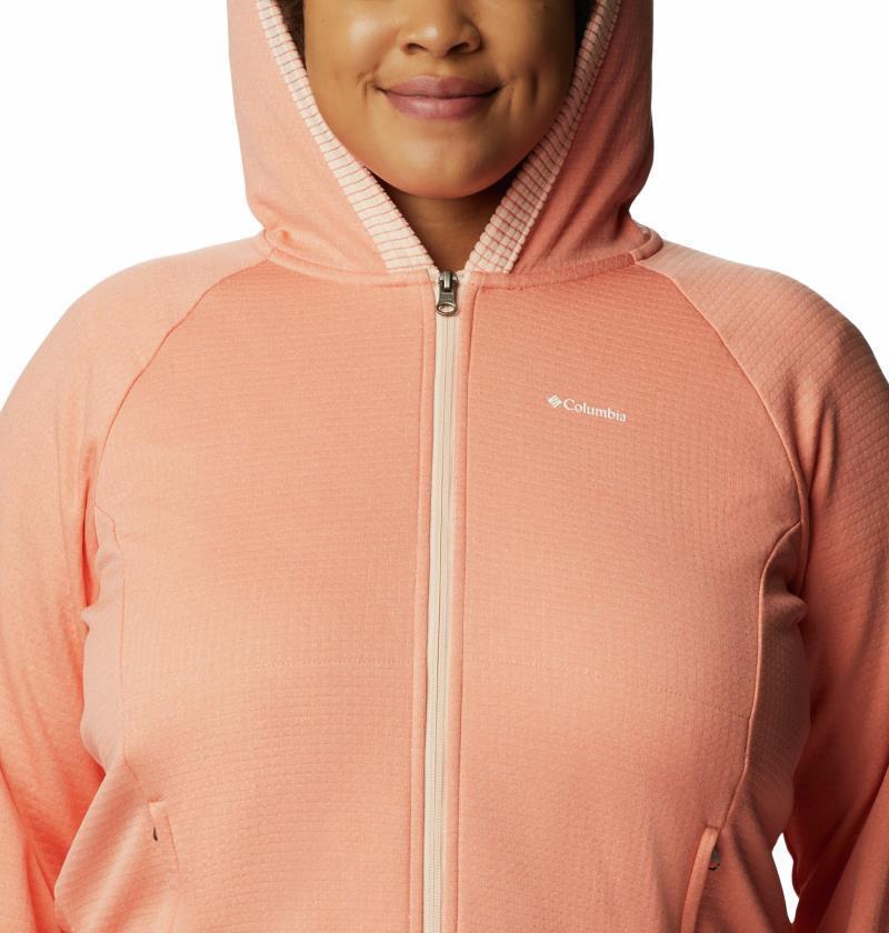 Boundless Trek Grid Fleece - Plus - Womens - Summer Peach Heather / Peach Blossom 5