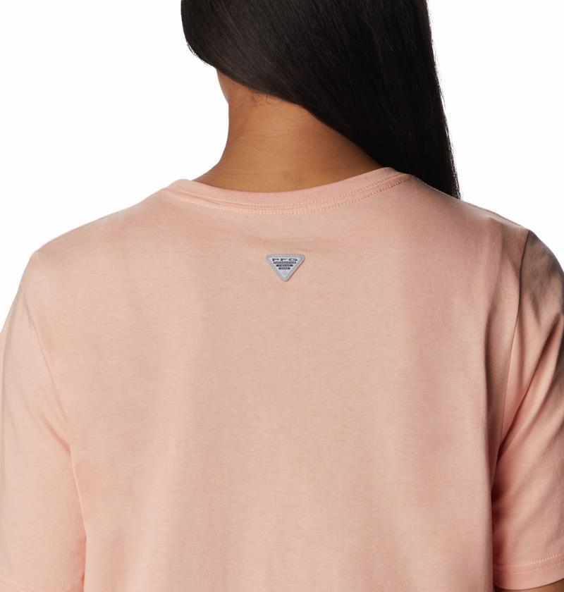 Bramley Bay Relaxed Tee - Womens - Light Coral / Panga Palms Graphic 3