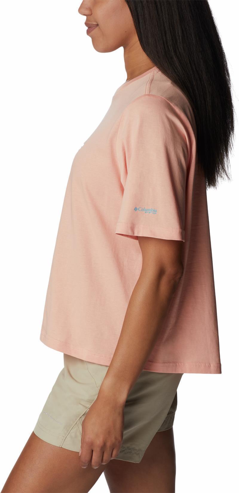 Bramley Bay Relaxed Tee - Womens - Light Coral / Panga Palms Graphic 5