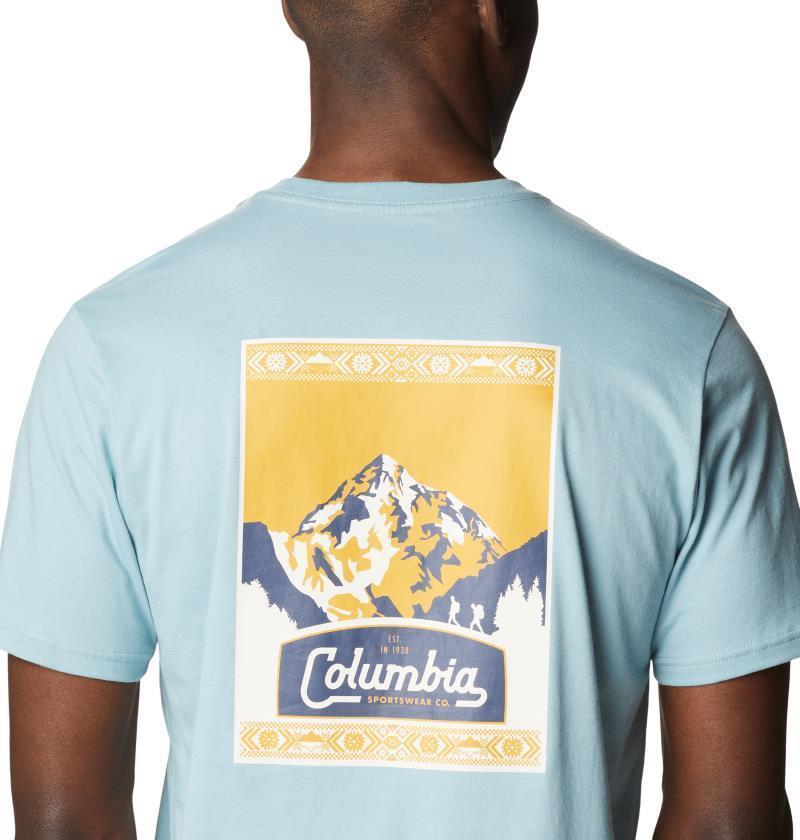 CSC Seasonal Logo Tee - Mens - Stone Blue / Timberline Trails Graphic 3