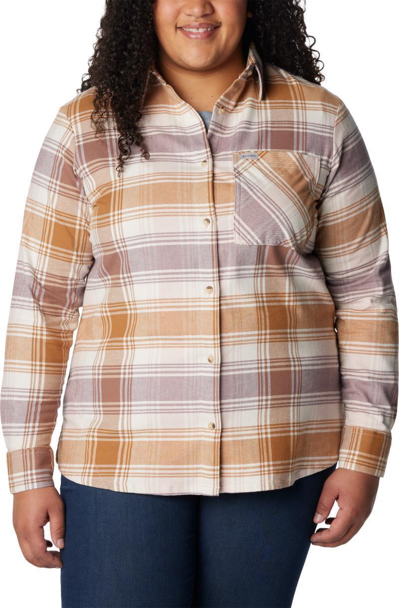 Calico Basin Flannel LS Shirt - Plus - Womens - Dusty Pink Dimensional Buffalo 1