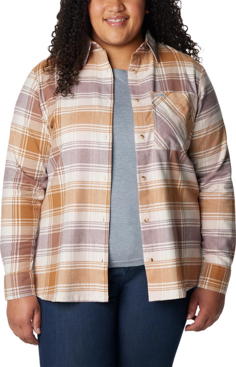 Calico Basin Flannel LS Shirt - Plus - Womens - Dusty Pink Dimensional Buffalo 3