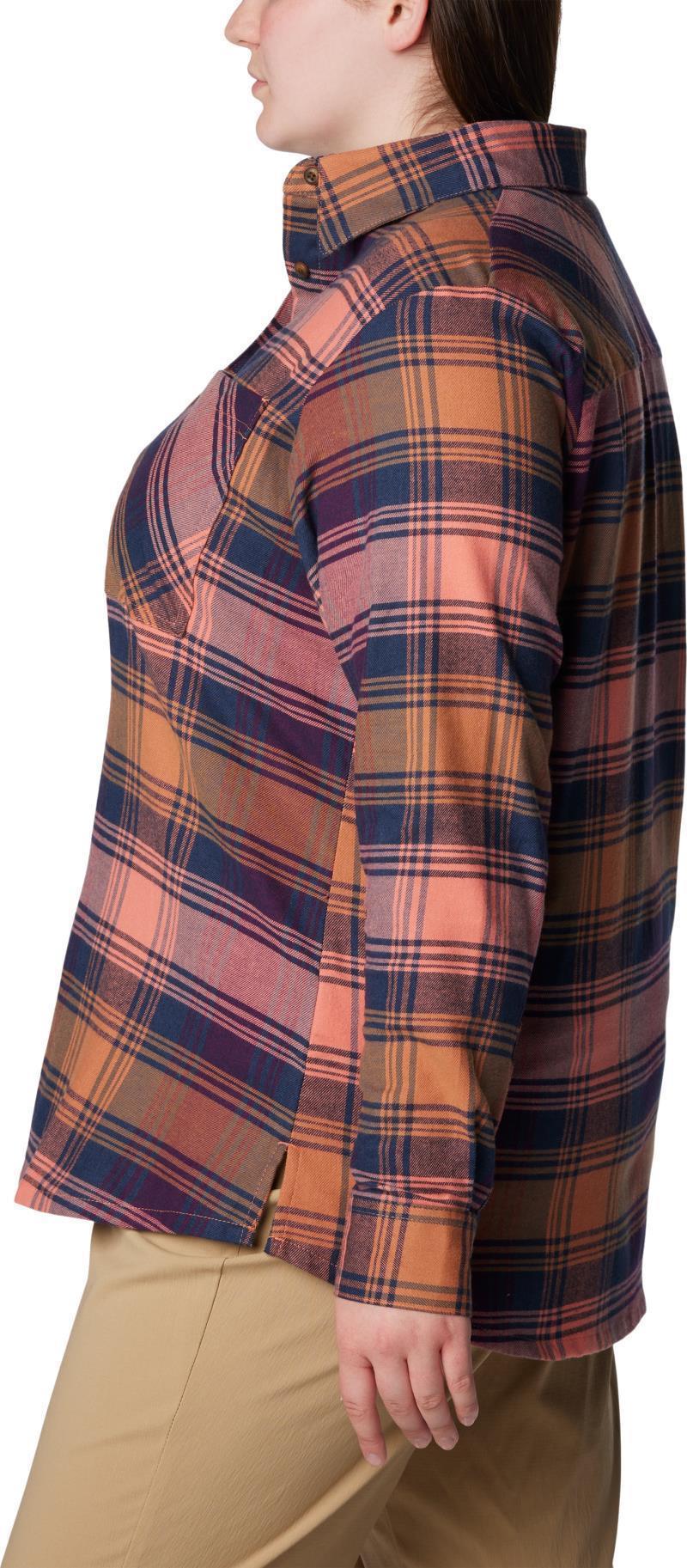 Calico Basin Flannel LS Shirt - Plus - Womens - Faded Peach Dimensional Buffalo 4