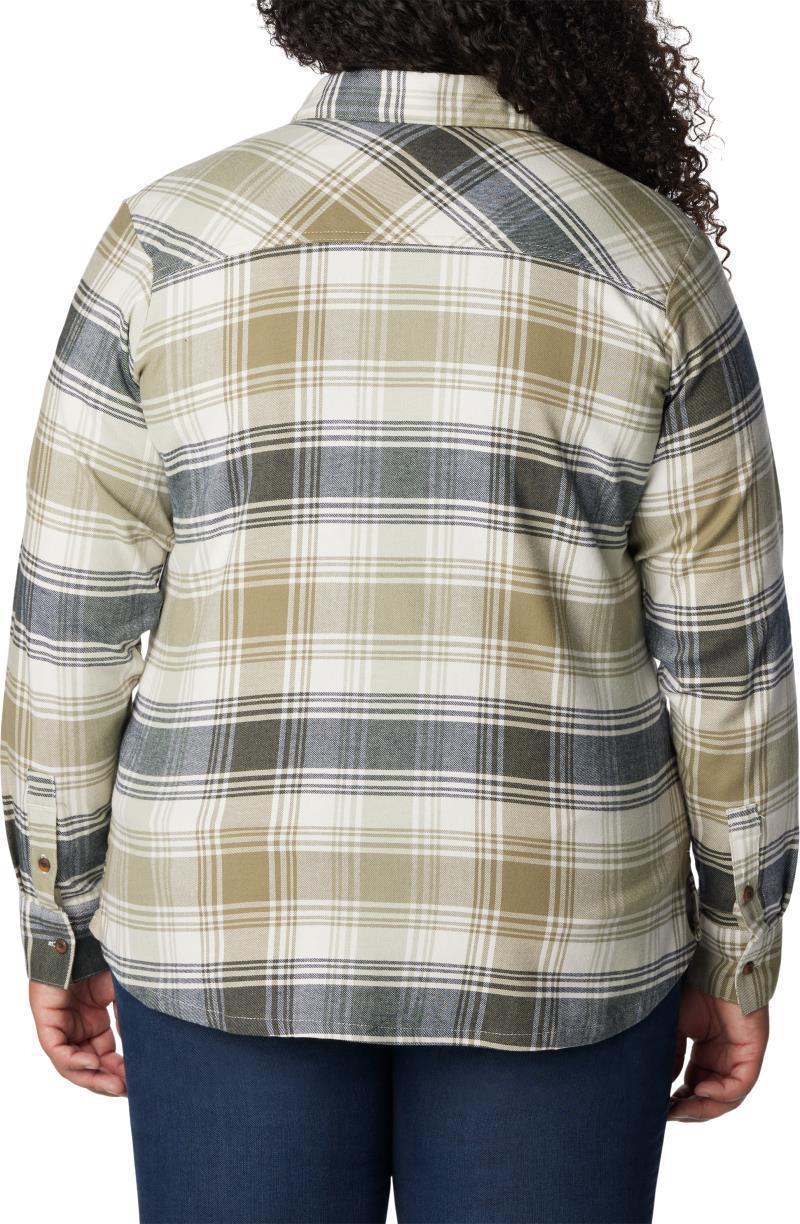 Calico Basin Flannel LS Shirt - Plus - Womens - Stone Green Dimensional Buffalo 2
