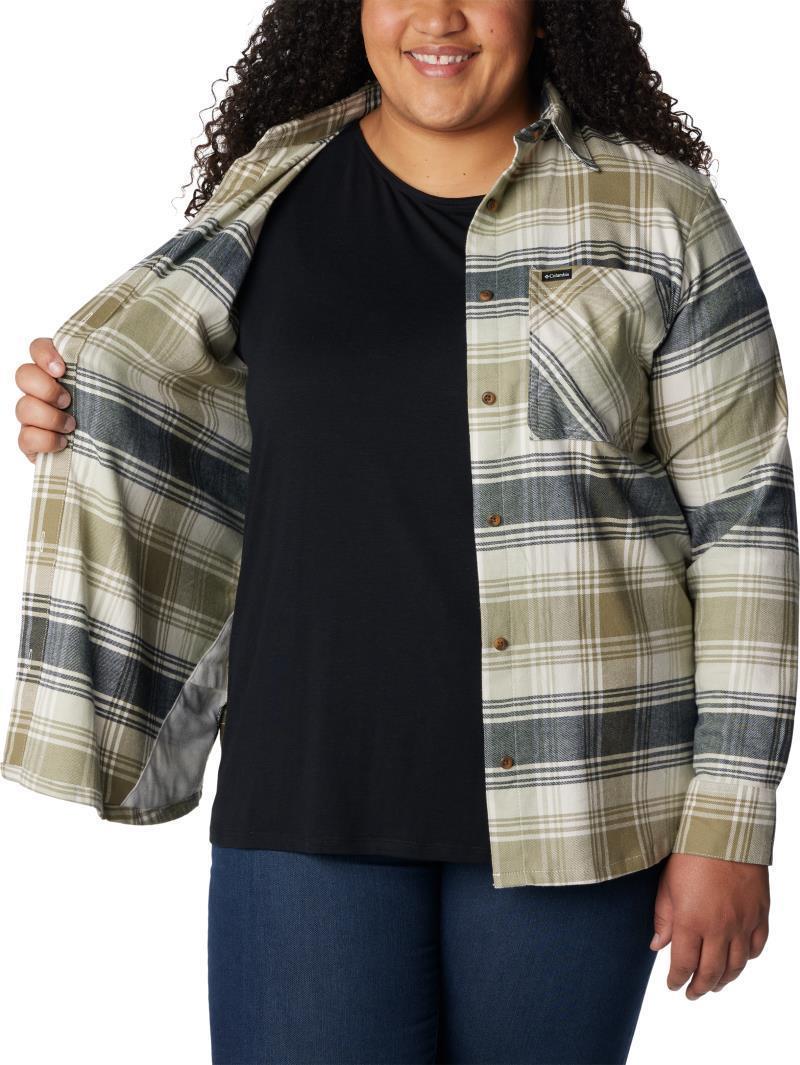 Calico Basin Flannel LS Shirt - Plus - Womens - Stone Green Dimensional Buffalo 4