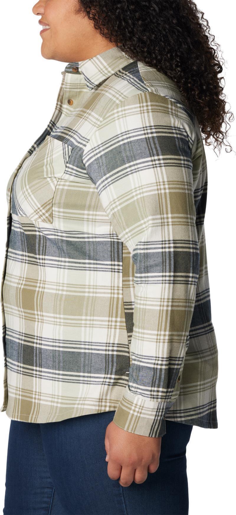 Calico Basin Flannel LS Shirt - Plus - Womens - Stone Green Dimensional Buffalo 5