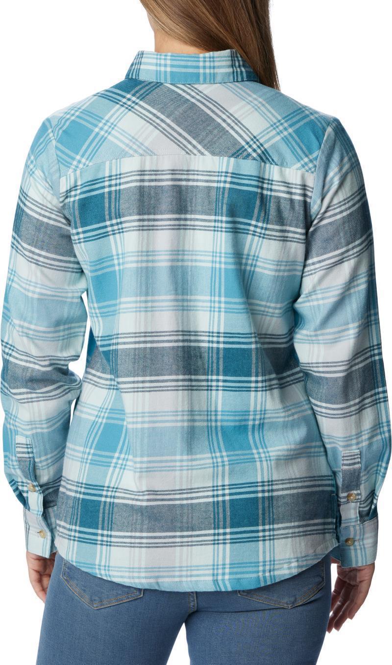 Calico Basin Flannel LS Shirt - Womens - Aqua Haze Dimensional Buffalo 2