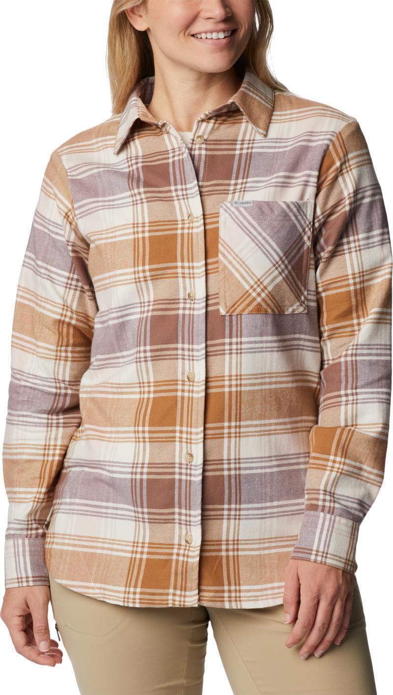 Calico Basin Flannel LS Shirt - Womens - Dusty Pink Dimensional Buffalo 1