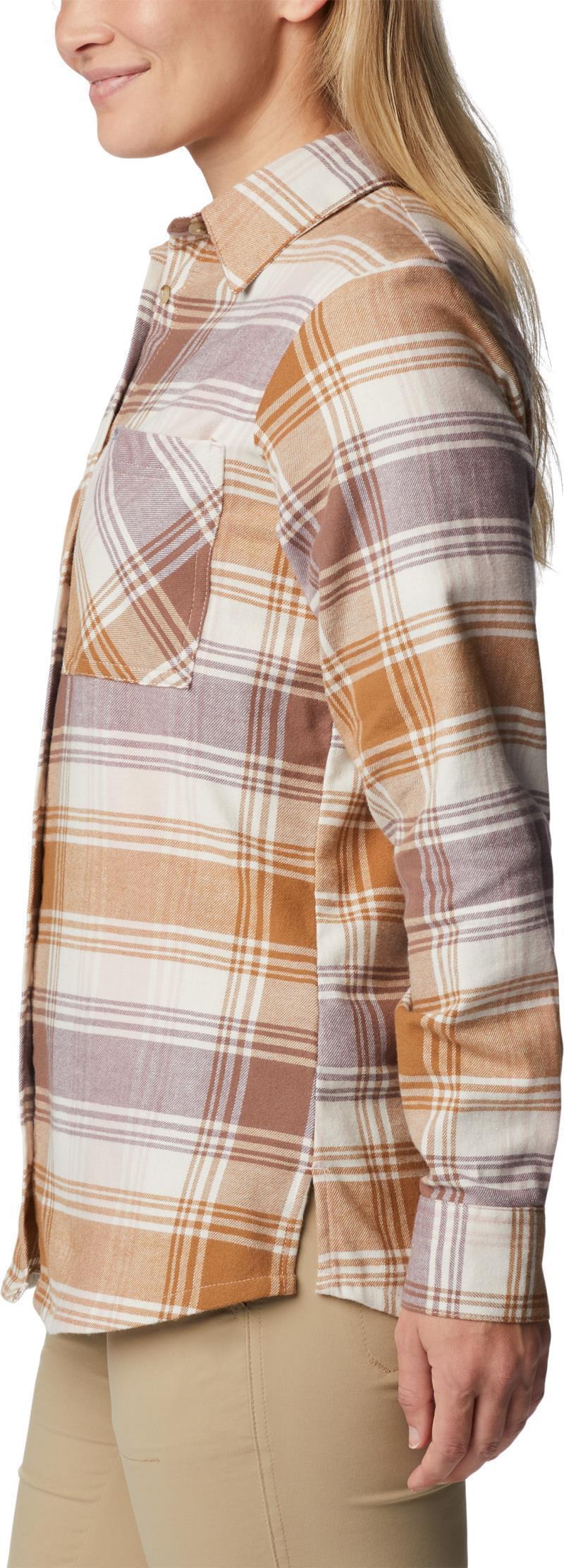 Calico Basin Flannel LS Shirt - Womens - Dusty Pink Dimensional Buffalo 3