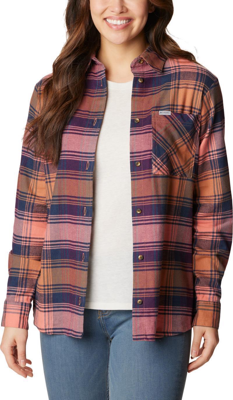 Calico Basin Flannel LS Shirt - Womens - Faded Peach Dimensional Buffalo 3