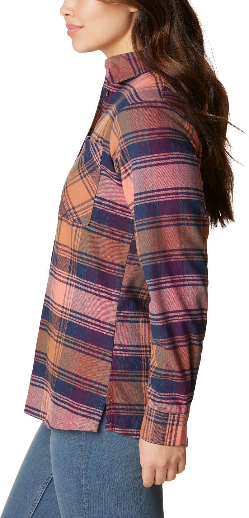 Calico Basin Flannel LS Shirt - Womens - Faded Peach Dimensional Buffalo 5