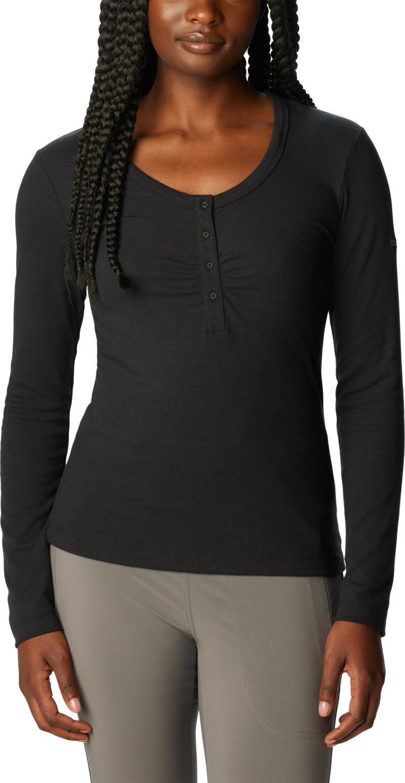 Calico Basin Ribbed LS Shirt - Womens - Black 1