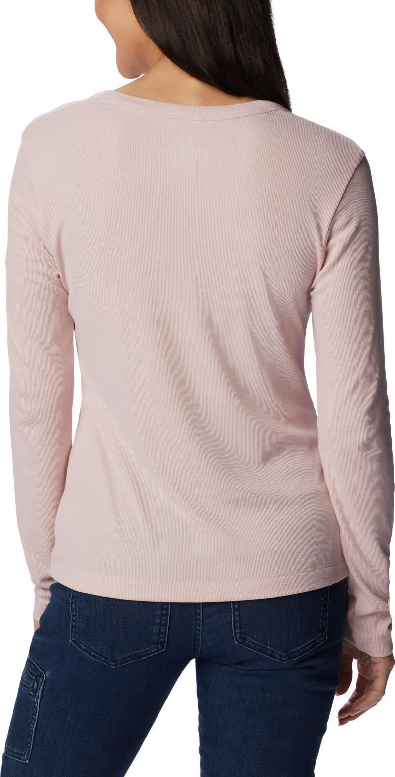 Calico Basin Ribbed LS Shirt - Womens - Dusty Pink 2