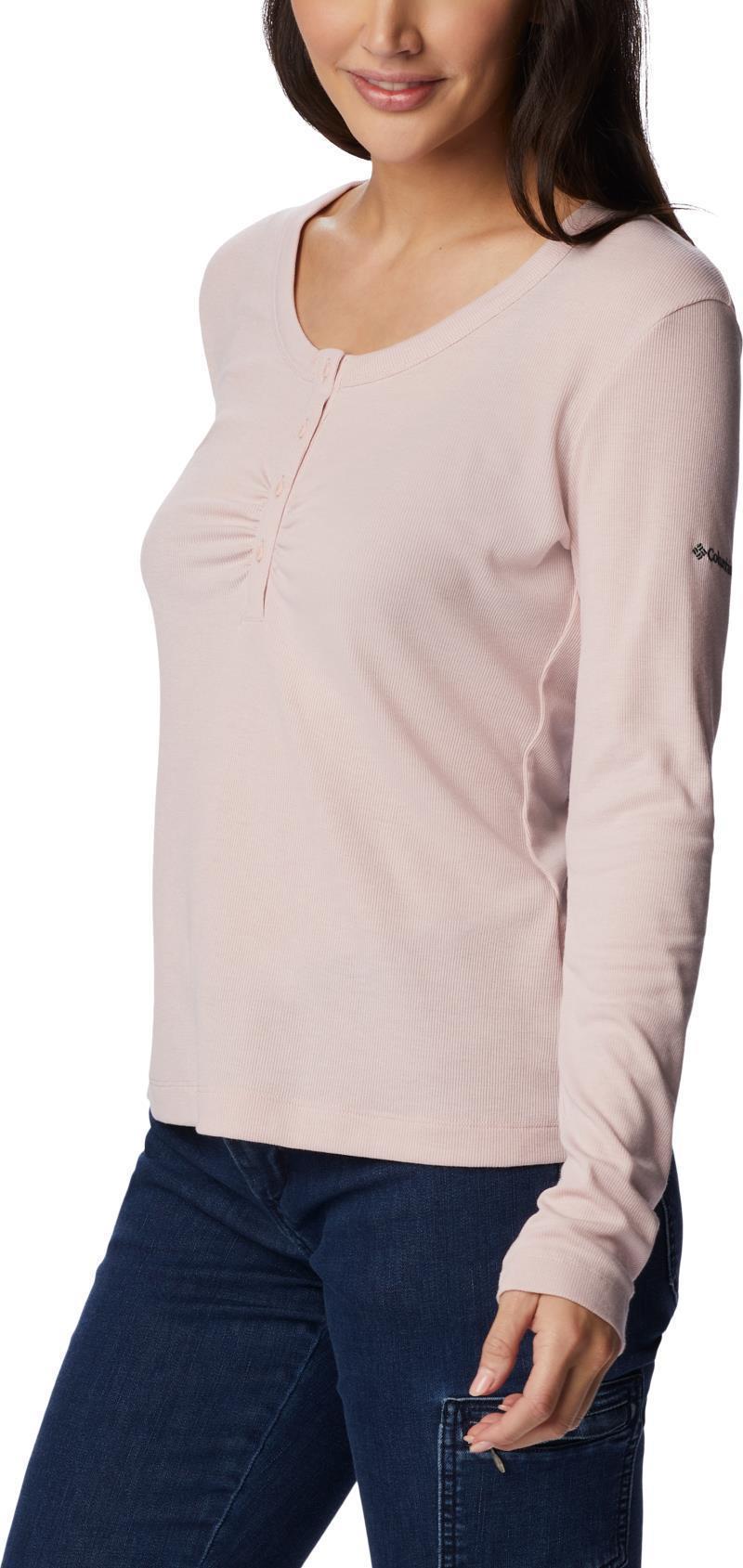 Calico Basin Ribbed LS Shirt - Womens - Dusty Pink 3