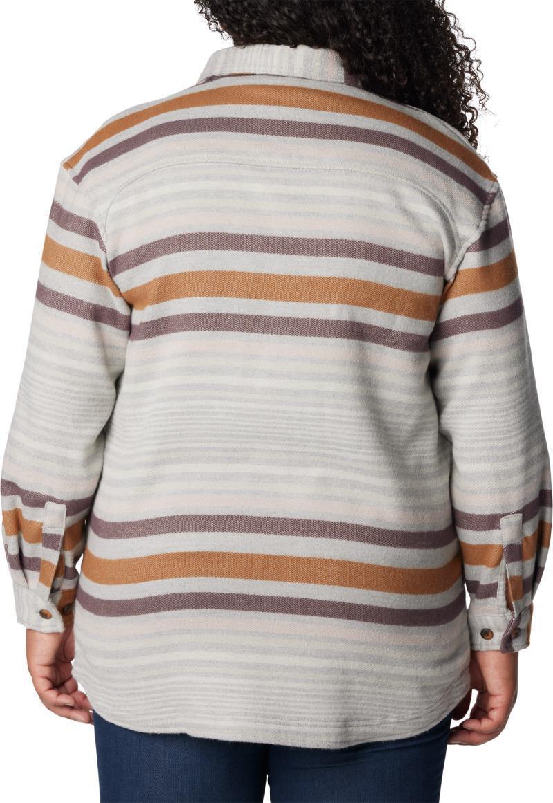 Calico Basin Shirt Jacket - Plus - Womens - Columbia Grey Heathered Stripe 2