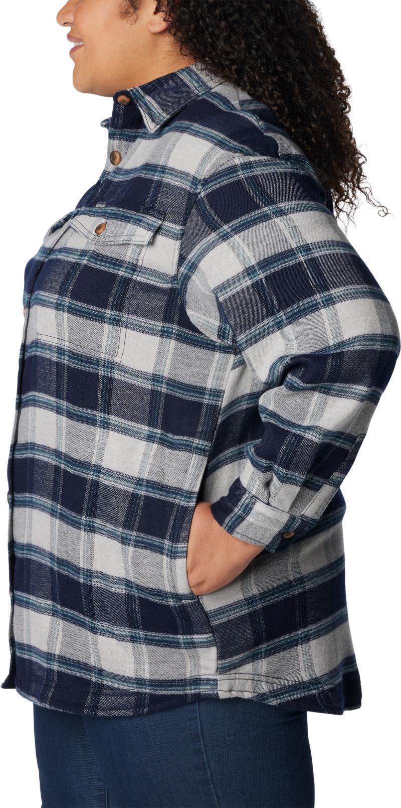 Calico Basin Shirt Jacket - Plus - Womens - Dark Nocturnal Buffalo Ombre 5