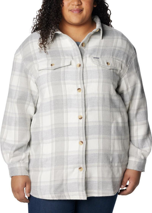 Calico Basin Shirt Jacket - Plus - Womens - Sea Salt Buffalo Ombre 1