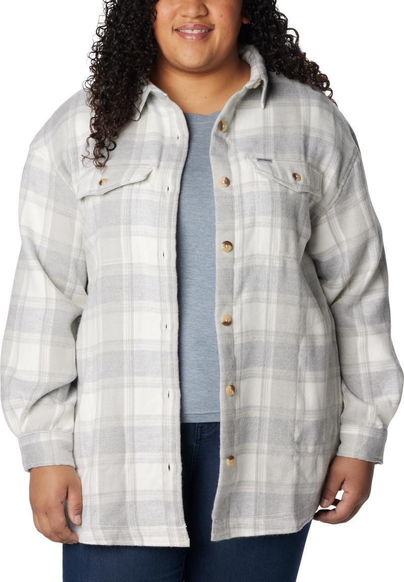 Calico Basin Shirt Jacket - Plus - Womens - Sea Salt Buffalo Ombre 3