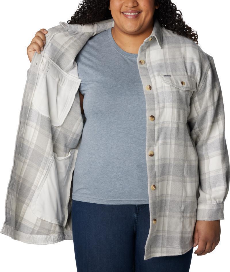 Calico Basin Shirt Jacket - Plus - Womens - Sea Salt Buffalo Ombre 4