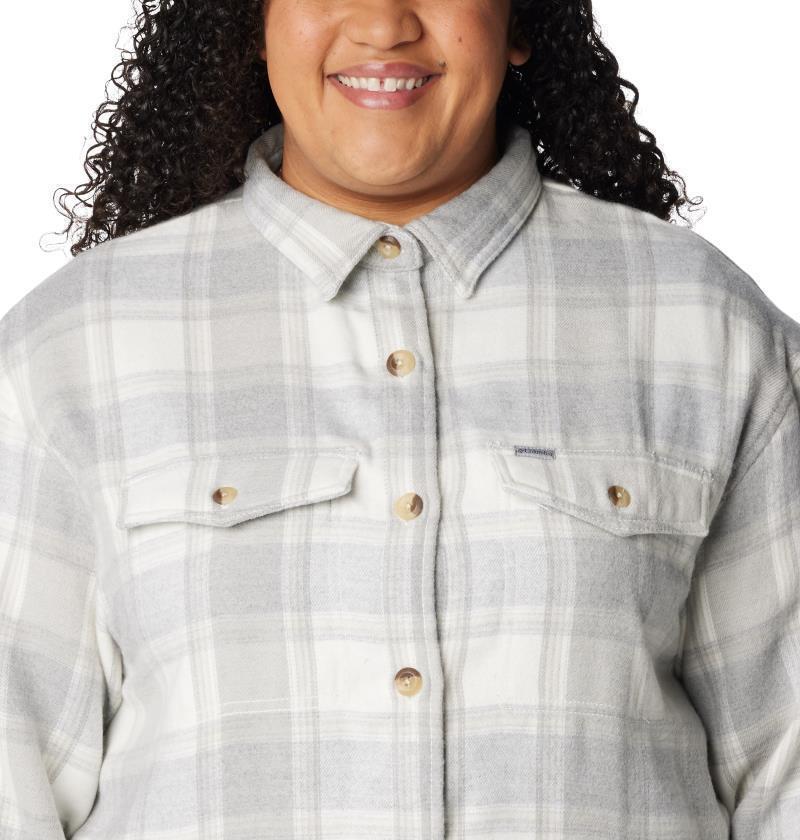 Calico Basin Shirt Jacket - Plus - Womens - Sea Salt Buffalo Ombre 6