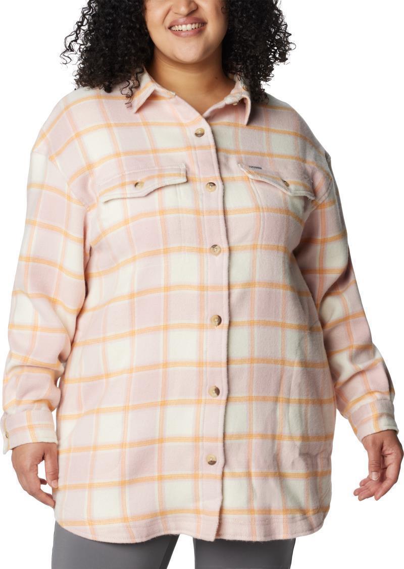 Calico Basin Shirt Jacket - Plus - Womens - Sunset Peach Buffalo Ombre 1