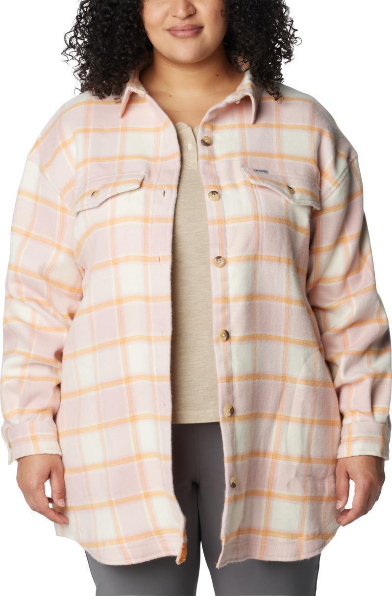 Calico Basin Shirt Jacket - Plus - Womens - Sunset Peach Buffalo Ombre 3