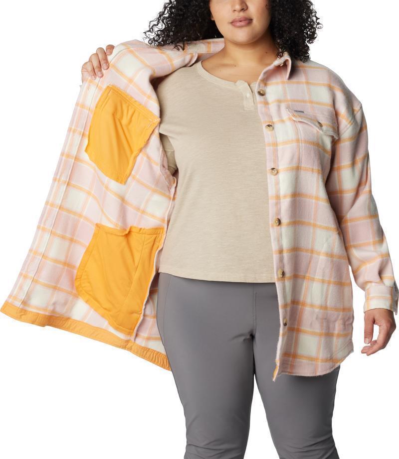 Calico Basin Shirt Jacket - Plus - Womens - Sunset Peach Buffalo Ombre 4