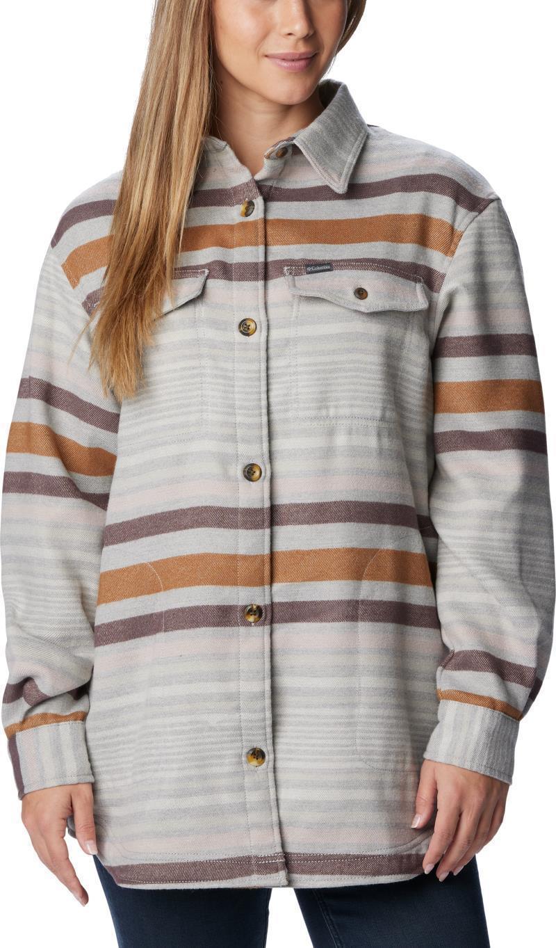 Calico Basin Shirt Jacket - Womens - Columbia Grey Heathered Stripe 1
