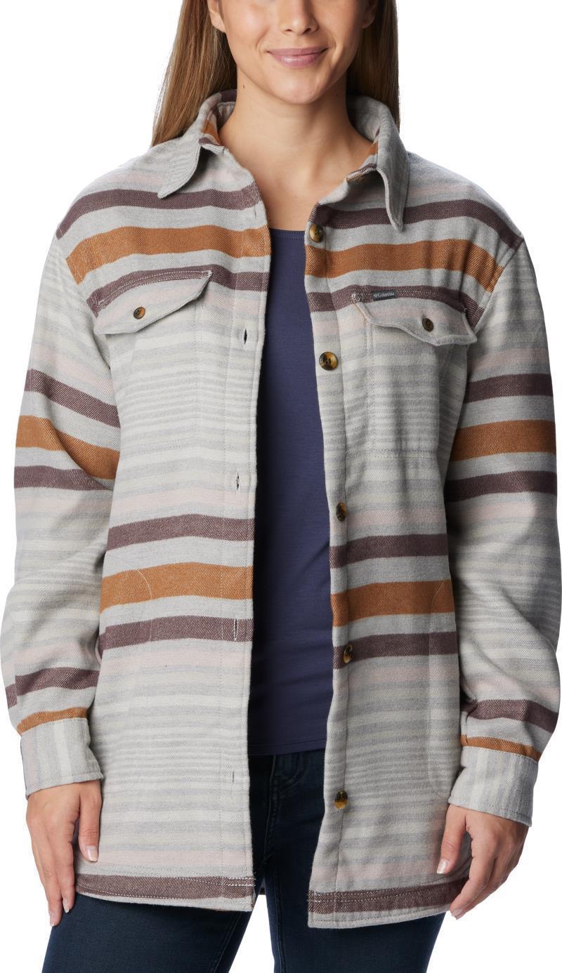 Calico Basin Shirt Jacket - Womens - Columbia Grey Heathered Stripe 3