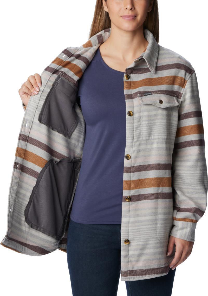 Calico Basin Shirt Jacket - Womens - Columbia Grey Heathered Stripe 4