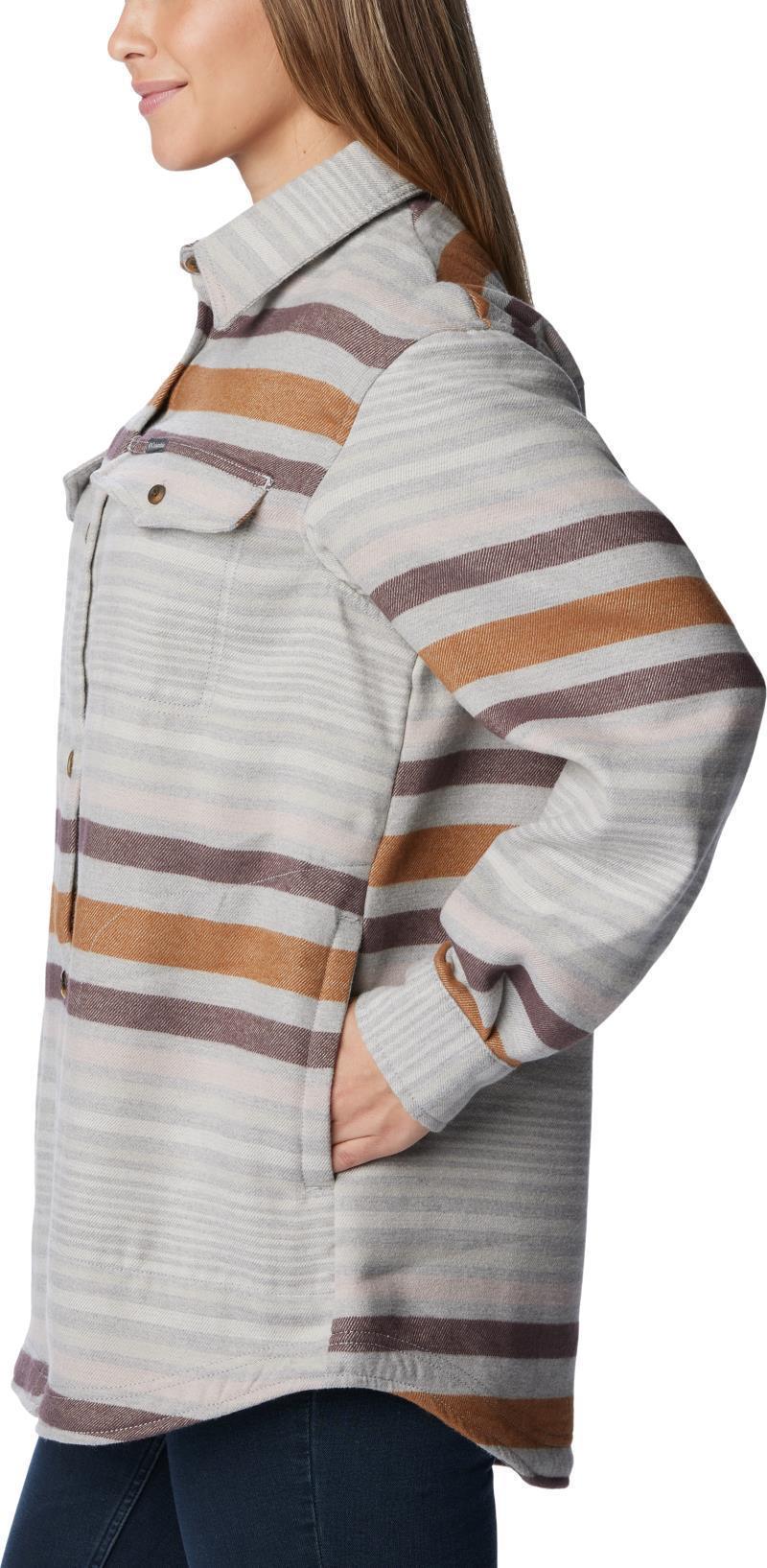 Calico Basin Shirt Jacket - Womens - Columbia Grey Heathered Stripe 5