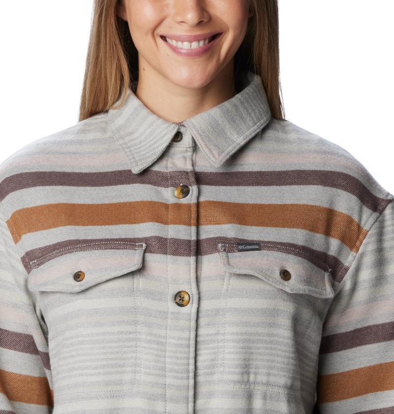 Calico Basin Shirt Jacket - Womens - Columbia Grey Heathered Stripe 6