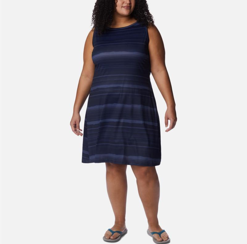 Chill River Printed Dress - Plus - Nocturnal / Horizons Stripe 1