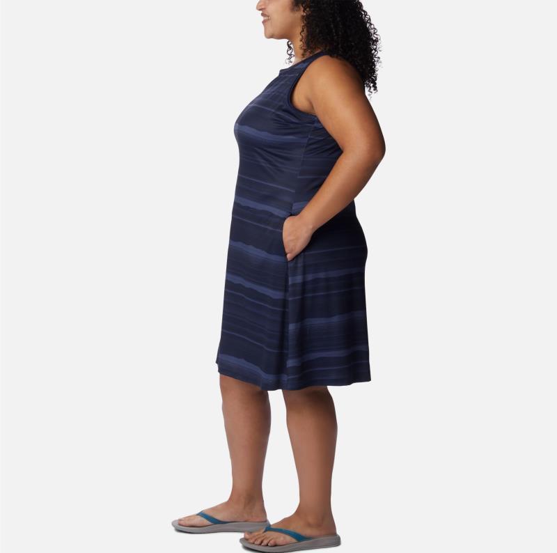 Chill River Printed Dress - Plus - Nocturnal / Horizons Stripe 2