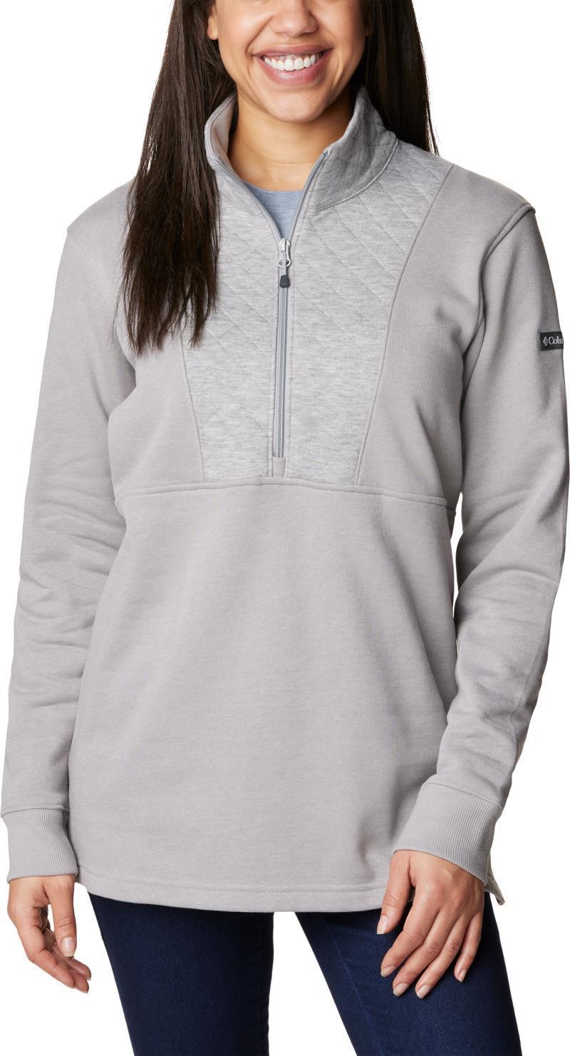 Columbia Lodge Quilted 1/4 Zip - Womens - Light Grey Heather 1