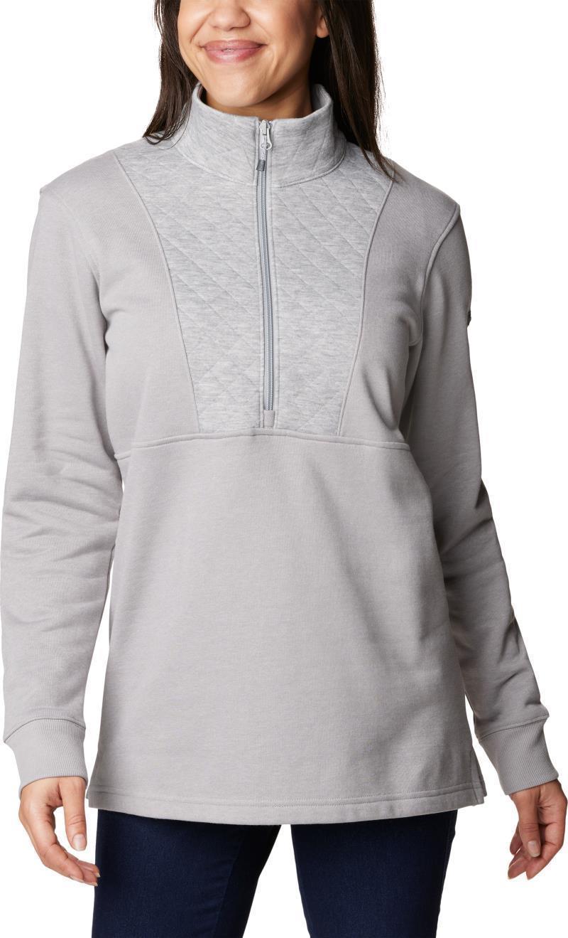 Columbia Lodge Quilted 1/4 Zip - Womens - Light Grey Heather 3