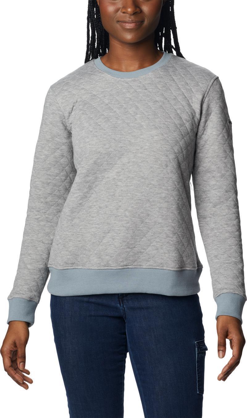 Columbia Lodge Quilted Crew - Womens - Light Grey Heather 1