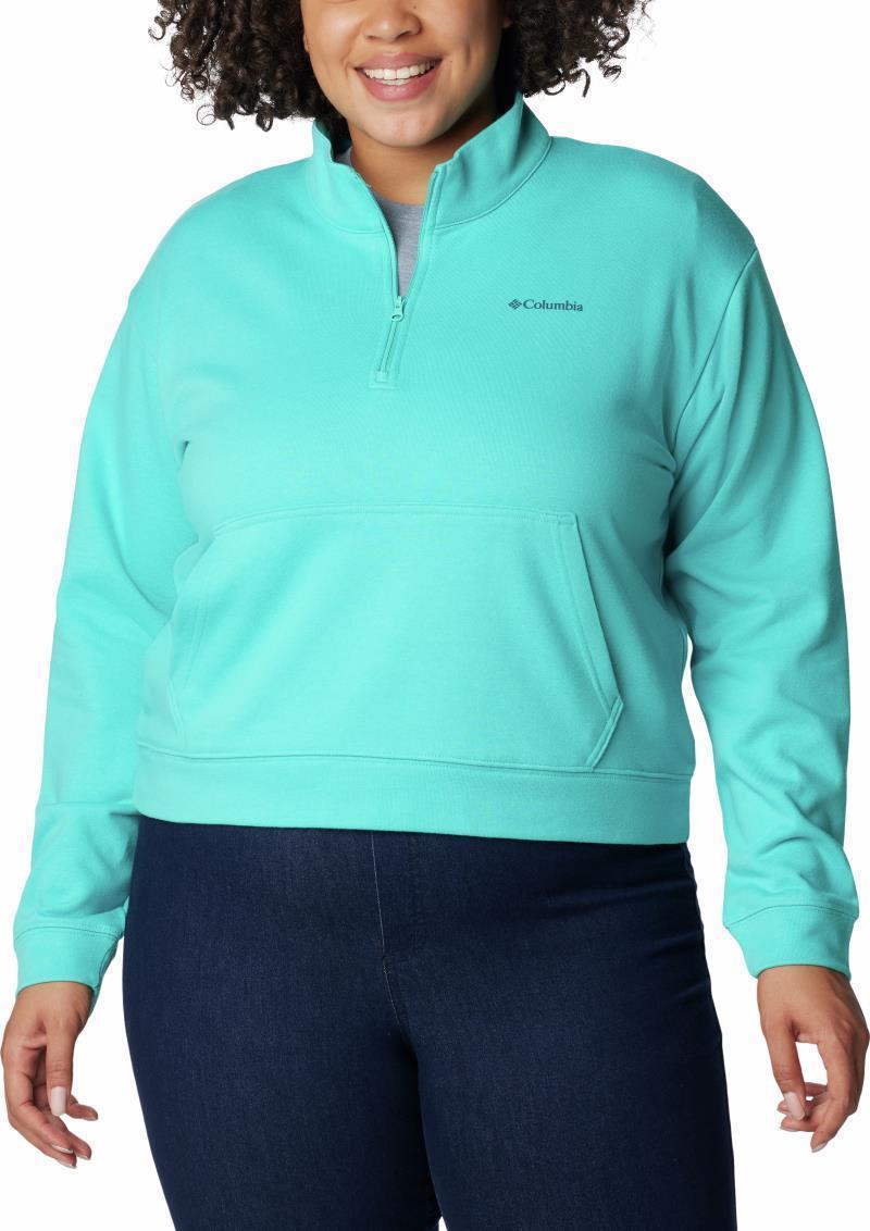 Columbia Trek French Terry Half Zip - Plus - Womens - Bright Aqua 1