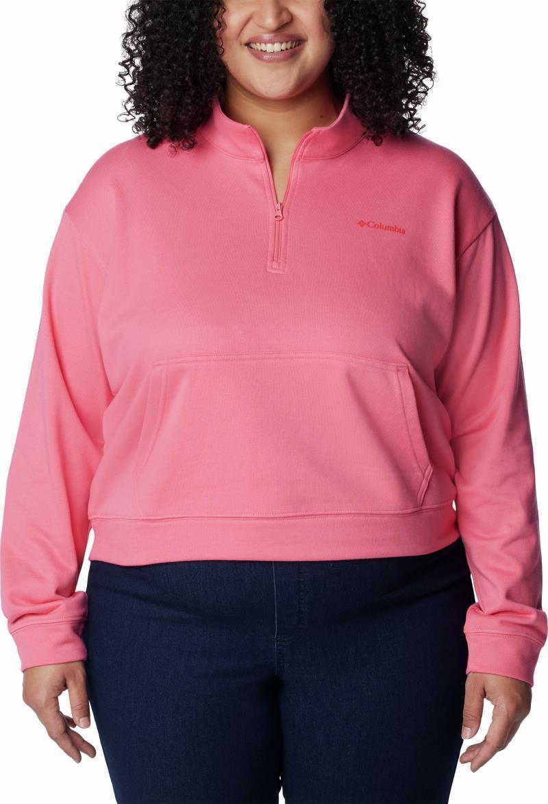 Columbia Trek French Terry Half Zip - Plus - Womens - Camellia Rose 1