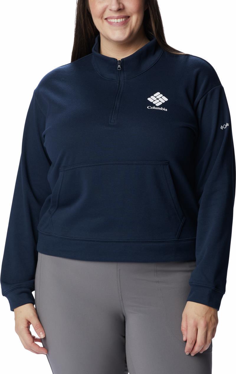 Columbia Trek French Terry Half Zip - Plus - Womens - Collegiate Navy / White CSC Stacked Logo 1