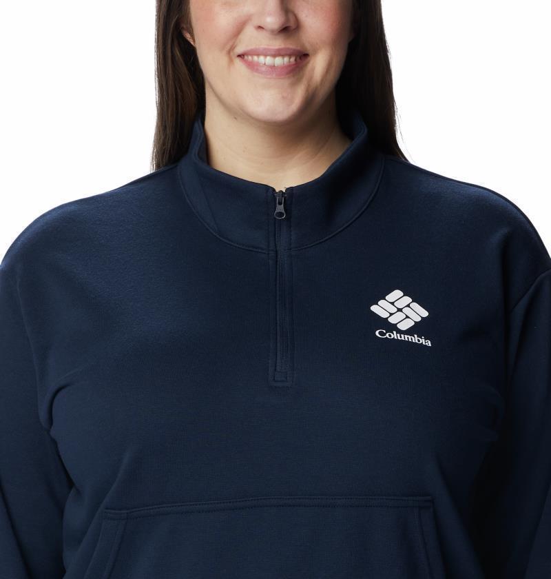 Columbia Trek French Terry Half Zip - Plus - Womens - Collegiate Navy / White CSC Stacked Logo 4