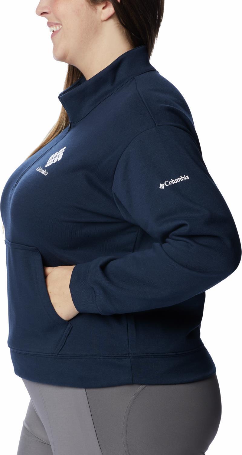 Columbia Trek French Terry Half Zip - Plus - Womens - Collegiate Navy / White CSC Stacked Logo 5