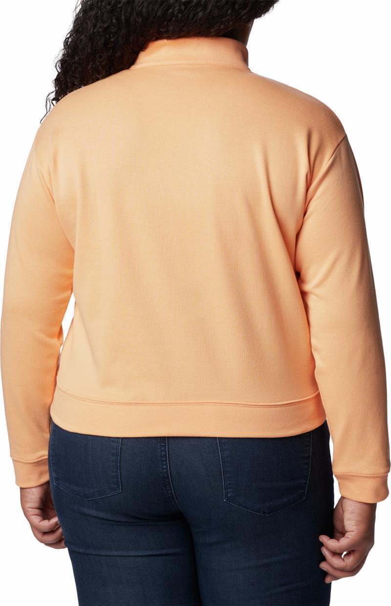 Columbia Trek French Terry Half Zip - Plus - Womens - Peach / White Stacked Logo 2