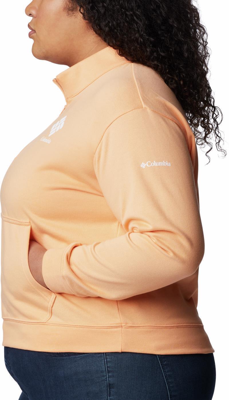 Columbia Trek French Terry Half Zip - Plus - Womens - Peach / White Stacked Logo 5