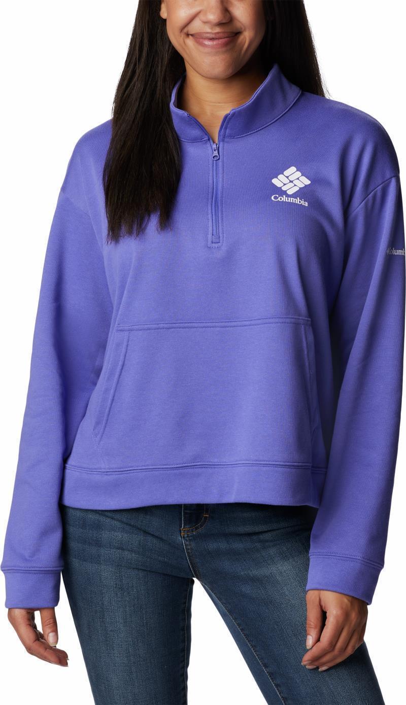 Columbia Trek French Terry Half Zip - Plus - Womens - Purple Lotus / White Stacked Logo 1