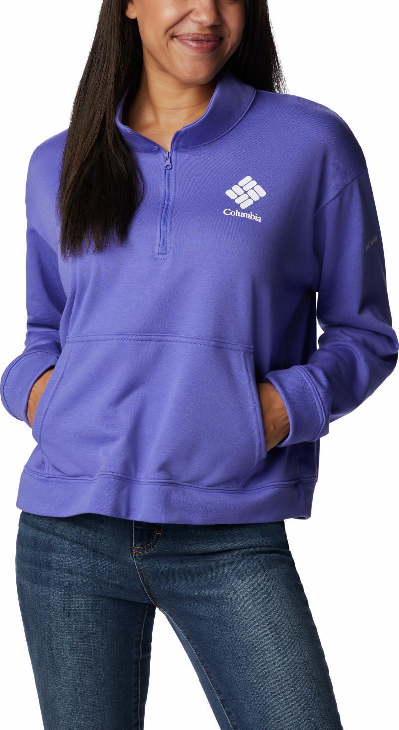 Columbia Trek French Terry Half Zip - Plus - Womens - Purple Lotus / White Stacked Logo 3