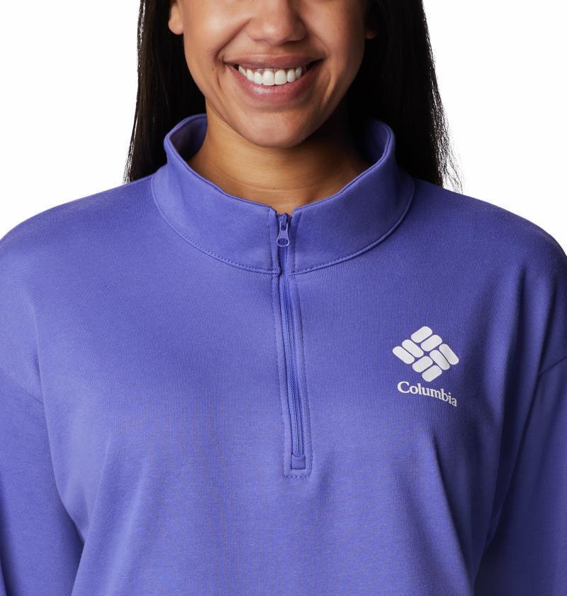 Columbia Trek French Terry Half Zip - Plus - Womens - Purple Lotus / White Stacked Logo 4